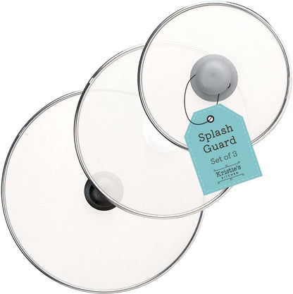 Spatdeksels Gaas Kristie's Kitchen - RVS Pan Deksel - 3-Delige Set 20,25,33CM - Vaatwasserbestendig