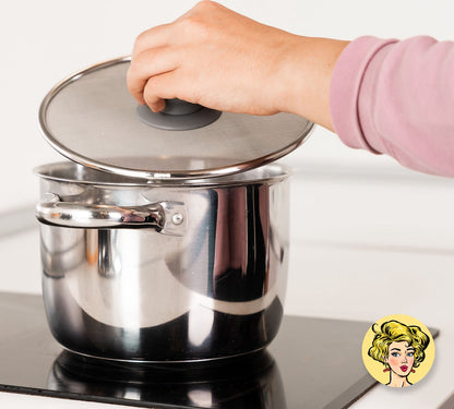 Spatdeksels Gaas Kristie's Kitchen - RVS Pan Deksel - 3-Delige Set 20,25,33CM - Vaatwasserbestendig