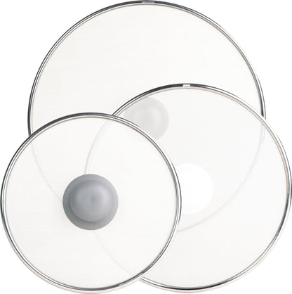 Spatdeksels Gaas Kristie's Kitchen - RVS Pan Deksel - 3-Delige Set 20,25,33CM - Vaatwasserbestendig